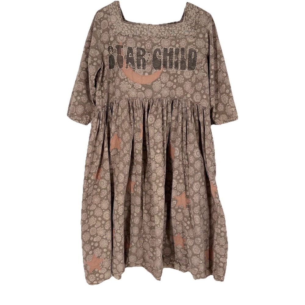 Magnolia Pearl Star Child Gloria Midi Dress OS Twila Patchwork Embroidered